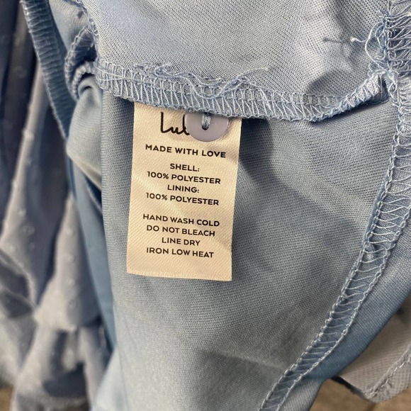 Lulus Mini Dress Large Dusty Blue Halter Ruched Sleeveless Place and Time - Picture 12 of 14